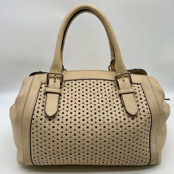 Kate Spade Mercer Isle Sloan Goose Egg Leather Die Cut Satchel Bag - Picture 2 of 13